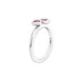 thumbnail image 4 of 3/5 Carat (Ctw) Lab-Created Red Ruby Double Heart Ring in Sterling Silver for Women, 4 of 5