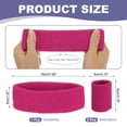 thumbnail image 2 of Uxcell Sweat Band Set Sports Terry Cloth Headband Wristband Moisture Wicking Head Band for Workout Deep Pink, 2 of 7