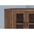 thumbnail image 2 of Reclaimed Wood Natural Finish Corner TV Stand With Glass Doors, 2 of 5