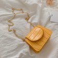 thumbnail image 3 of Bolsa Mini de hombro de cuero de color puro, de mensajero con cadena para mujer (amarillo) Ehuebsd Para Estrenar, 3 of 8