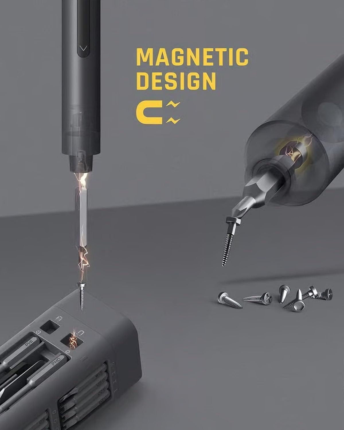 E1 Max 3.7v Mini Electric Screwdriver - 44-in-1 Magnetic Bits Set with Pop-Up Storage Box,3 Torque Settings with Joint-Friendly Control for Repairing Phones,Cameras etc
