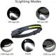 thumbnail image 4 of Linterna frontal LED recargable, paquete de 2, luz de diadema de haz ancho de 230 °, lámparas de cabeza con sensor de movimiento para adultos, linterna frontal Pro, linterna de luz frontal p, 4 of 5
