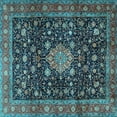 thumbnail image 1 of Ahgly Company Indoor Square Medallion Light Blue Traditional Area Rugs, 7' Square, 1 of 4