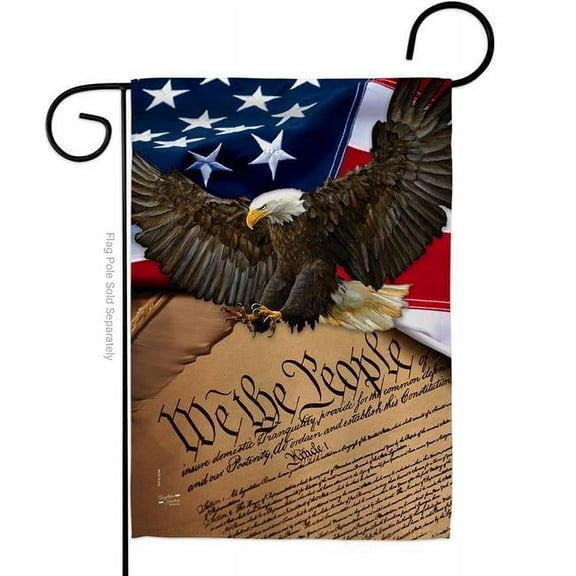 Angeleno Heritage G135175-BO 13 x 18.5 in. We the People Garden Flag with Armed Forces Service Double-Sided Decorative Vertical Flags House Decoration Banner Yard Gift