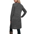 thumbnail image 5 of Qiylii Ladies Casaul Dress Solid Color Button Long Sleeve O-Neck Dress,S-XXL, 5 of 8