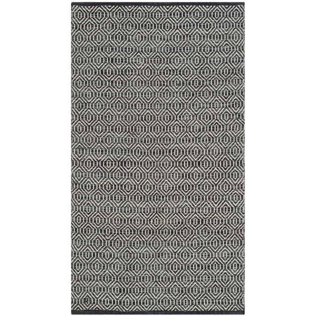 Safavieh Montauk 5' X 7' Hand Woven Cotton Rug in Ivory and Dark Gray