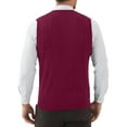 thumbnail image 4 of Fonma Men's Sweater Vest Classic V-Neck Knitted Pullover Sweaters Tops Sleeveless Relaxed Fit Knitwear Vests Wine M, 4 of 6