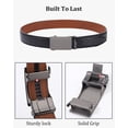 thumbnail image 4 of AWAYTR Men Ratchet Belt Leather Adjustable Trim to Fit No Holes Slide Dress Belt for Casual Formal Gift, 4 of 7