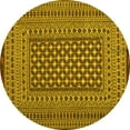 thumbnail image 1 of Ahgly Company Indoor Round Persian Yellow Traditional Area Rugs, 5' Round, 1 of 4