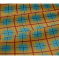 thumbnail image 4 of oneOone Cotton Jersey Teal Blue Fabric Madras Check Quilting Supplies Print Sewing Fabric By The Yard 58 Inch Wide, 4 of 4