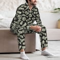 thumbnail image 7 of Fuzoiu Dollar Print Men's Long-Sleeved Pajama,Lounge Button Down Nightwear,Mens Notch Collar Pajama Set -Medium, 7 of 7