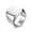 Silver, variant on Ancient Silver Big Square Band 18mm Men's Stainless Steel Retro Gray Ring Sz8-12