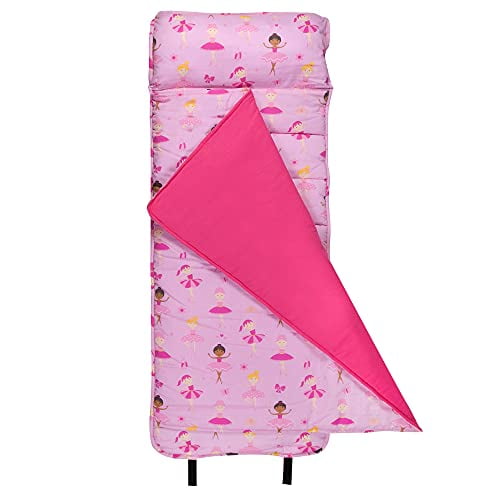Wildkin Original Nap Mat with Pillow for Toddler Boys and Girls, Measures 50 x 20 x 1.5 Inches, Ideal for Daycare and Preschool, Mom's Choice Award Winner, BPA-Free, Olive Kids (Ballerina)
