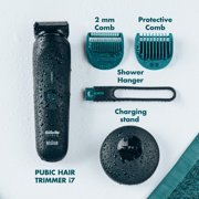 Gillette i7 Intimate Men’s Premium Pubic Hair Trimmer, with Intimate Razor, Body Hair Trimmer for Men Grooming Kit