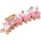 thumbnail image 1 of Tren de madera navideño con rieles, tren de las maravillas invernales, mini tren, juego de decoración para fiesta navideña debajo del árbol de Navidad, decoraciones de color rosa, 1 of 4