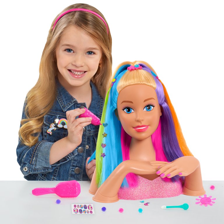 Barbie Unicorn Party 27-piece Deluxe Styling Head, Dark Brown Hair, Pretend  Play, Kids Toys for Ages 5 Up, Gifts and Presents,  Exclusive