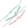 thumbnail image 5 of FENOHREFE Set Of 2 Friendship Bracelets for Girls and Children Elegant Butterfly Charm Handchain Handmade Girlfriend Gifts, 5 of 7