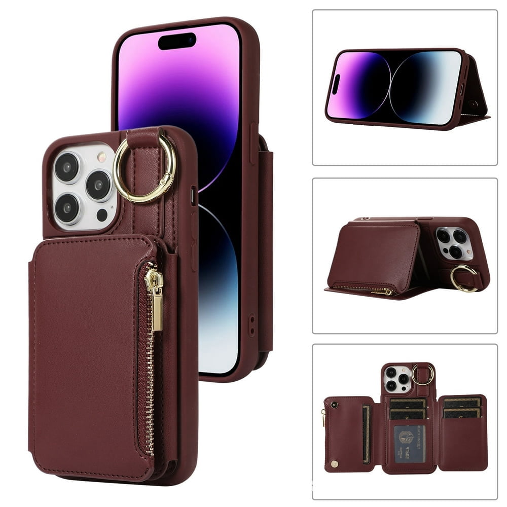 CNKOO 15/15Plus/15Pro/15PM Leather Case Phone Protector Case Hanging Cord Multi Card Bag Convenient Payment Phone Case