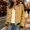 Yellow, variant on Womens Bomber Jacket Faux Suede Button Front Cropped Jackets Casual Lightweight Fall Winter Outerwear Coat