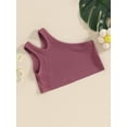 thumbnail image 3 of Suealasg Kids Baby Girls Ribbed Tank Crop Tops Toddler Girls Solid Color One Shoulder Sleeveless Cami Vest Summer Clothing 1-5 Years, 3 of 9