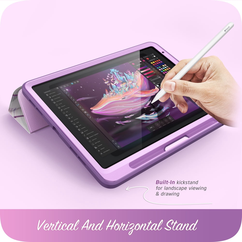 i-Blason Cosmo Series for iPad Air 4 10.9 Case (2020), Full-Body Trifold with Built-in Screen Protector Protective Smart Cover with Auto Sleep/Wake & Pencil Holder (Ameth)