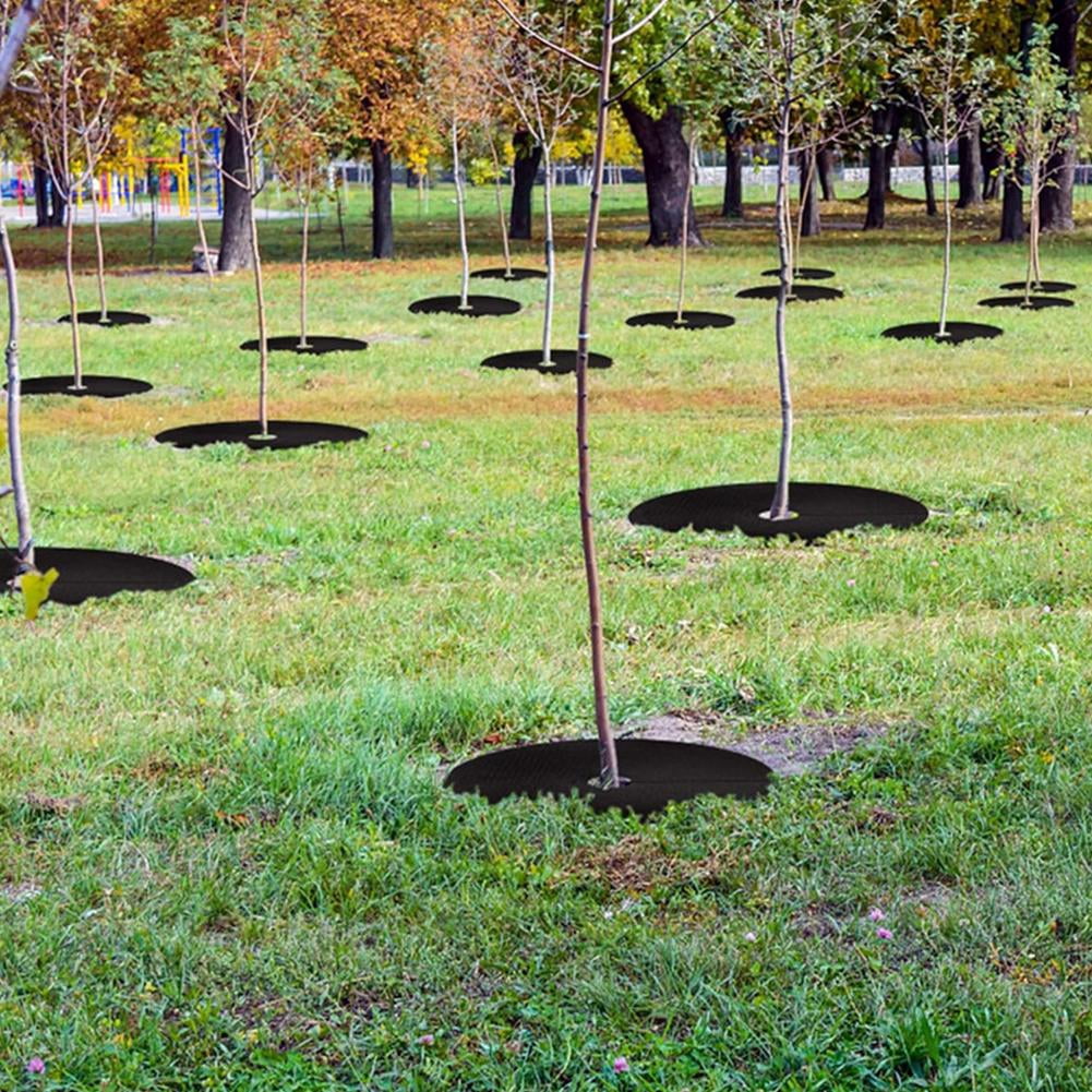 10 Pack Tree Mulch Rings, Non-Woven Fabric Weed Barrier for Plants, 12.6 Inch Diameter, Prevent Weeds Around Trees
