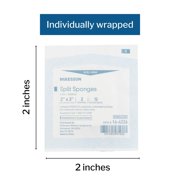McKesson Split Sponges, Sterile, 100% Cotton, I.V. Drain Split Dressing, 6-Ply, 2 in. x 2 in., 2 per Pack, 35 Packs, 70 Total