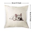 thumbnail image 4 of WIRESTER 18x18 inch Square Decorative Throw Sofa Pillow Cases, French Bulldog Dog Lying Down Looking Up, 4 of 7