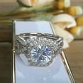 thumbnail image 4 of 3.19 TC Cushion Cut Lab Created Diamond Bridal Set Engagement Ring 14k White Gold Plated 925 Silver, 4 of 4