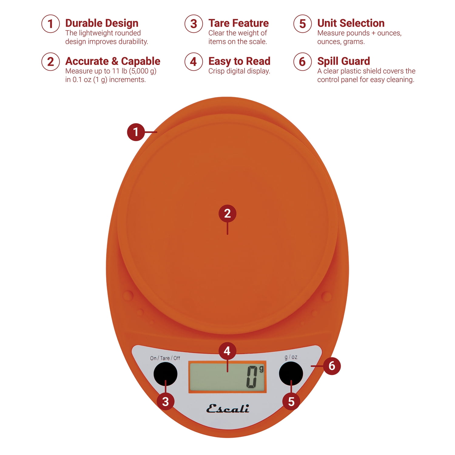 Primo Digital Scale, Pumpkin Orange