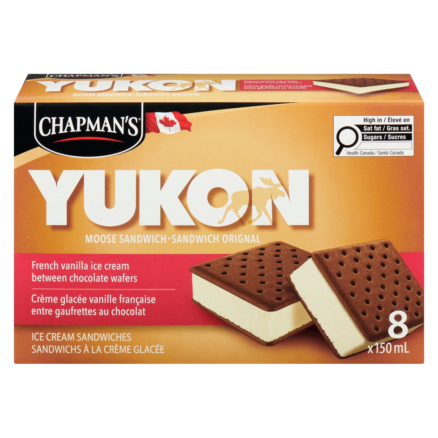 Chapman's Yukon Moose French Vanilla Ice Cream Sandwich packaged
