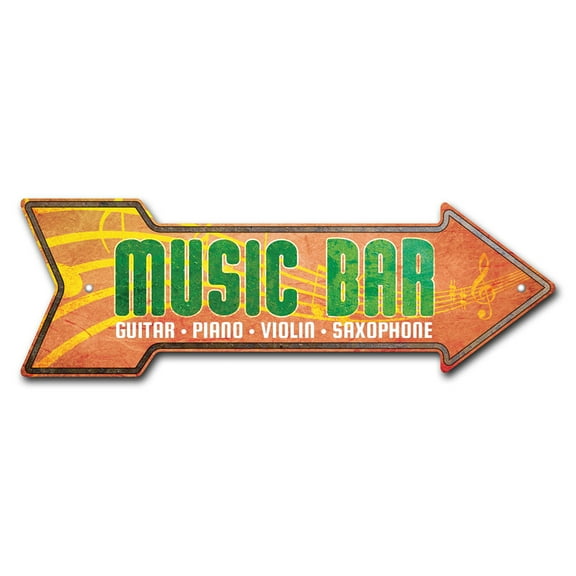SignMission P-ARROW8-999724 24 in. Music Bar Arrow Sign