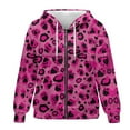 thumbnail image 4 of Renewold Pink Paw Leopard Print Womens Oversized Pullover Hoodies Full Zip Up Long Sleeve Hooded Sweatshirts with Pockets Fleece Sweaters Oversized Jackets Preppy Clothes Activewear, S, 4 of 7