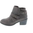 thumbnail image 4 of Forever Link Eury-4 Bottines à Talon Bas à Bout Rond avec Boucles et Fermeture Éclair pour Femmes, Marron, 6.5, 4 of 4
