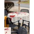 thumbnail image 4 of Outdoor Tablecloth with Umbrella Hole and Zipper, Red Valentines Square Table Cloth 54x54 Inch Waterproof Tablecloth, Red Love Heart Tree Rustic Picnic Table Cover for Patio Camping, 4 of 7