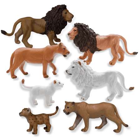 Zaga Toys Lion Pride Family Bundle 7 Piece Lion Set Wildlife Collection Animal Figures