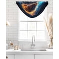 thumbnail image 4 of Waterfall Valances for Windows, Rugby Kitchen Sheer Valance Curtains, Football Flame Modern Abstract Art Rod Pocket Elegant Swag Valances for Living Room Bedroom, 47.2"x38.5", 1 Panel, 4 of 8