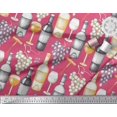 thumbnail image 3 of Pomme Poly Georgette Tissu Raisins, Verre de Vin & Bouteille Tissus Imprimés par Yard 52 Pouces de Large, 3 of 3
