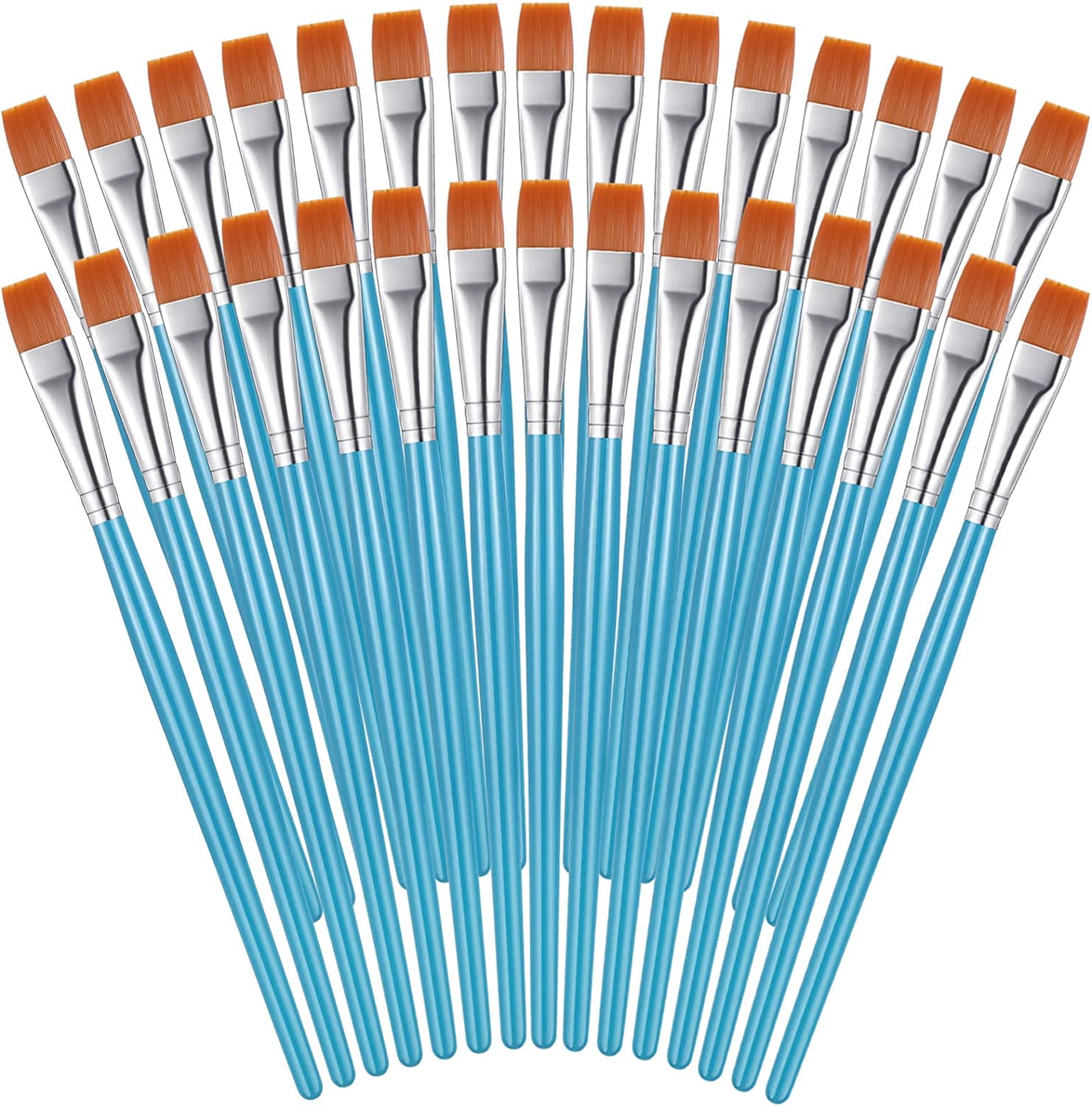 100Pcs Small Paint Brushes Bulk, Anezus Flat Top Acrylic Paint Brushes  Classroom Brush for Kids Mini Paint Brushes for Touch Up Crafts Detail  Painting