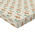 thumbnail image 4 of Ambesonne Springtime Fitted Sheet, Eastern Gnome Pattern, Twin Size, Off White Persian Orange, 4 of 5
