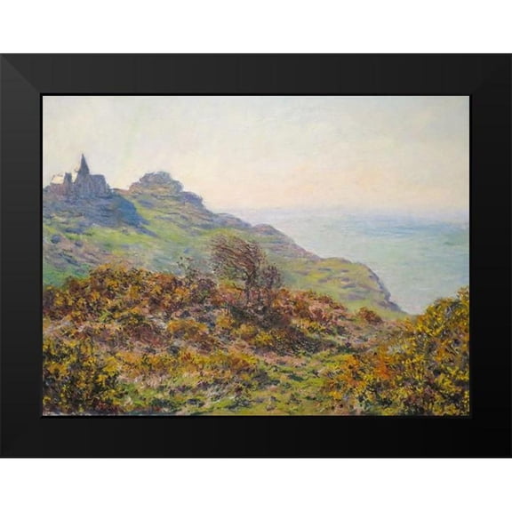 Monet, Claude 14x12 Black Modern Framed Museum Art Print Titled - The Church of Varengeville and the Gorge of Moutiers Pass 1882