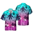 thumbnail image 2 of Camisas estampadas con cocoteros de playa hawaianas para hombres, ropa informal para la playa hawaiana, blusas Y2k de manga corta para vacaciones para hombres, 2 of 5