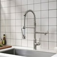 thumbnail image 3 of CRO Decor Pull Down Double Nozzle Kitchen Faucet in Brushed Nickel, 3 of 13