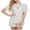 white, variant on HYwys Women's 2Pcs Pajama Set Loose Short Sleeve Button-Down Top Short Pants Sleepwear Suit