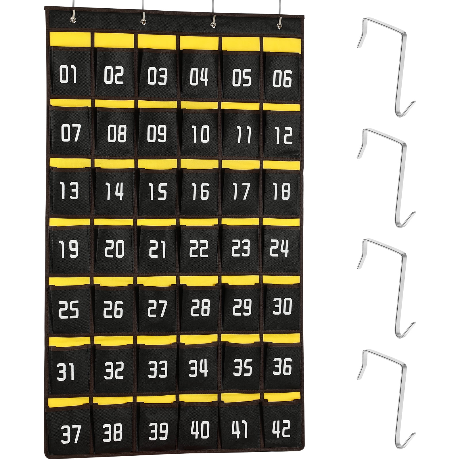 Misslo Classroom Cell Phone Calculator Holder Numbered 30 Pockets Chart Hanging Wall Door Storage Organizer (Blue)