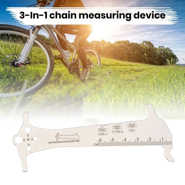 LJNYFDC Chain Wear Measuring Ruler 3 in 1 Chain Measurer Ruler Bicycle Chain Wear Indicator Tool High Strength Rustproof Screw Measurement Bike Tool