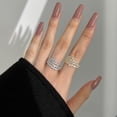 thumbnail image 5 of Sparkly Gold Wedding Bands for Women 5A CZ Split Shank Eternity Ring 925 Sterling Silver Pave Cocktail Statement Ring for Her Wife Size 6-9, 5 of 6