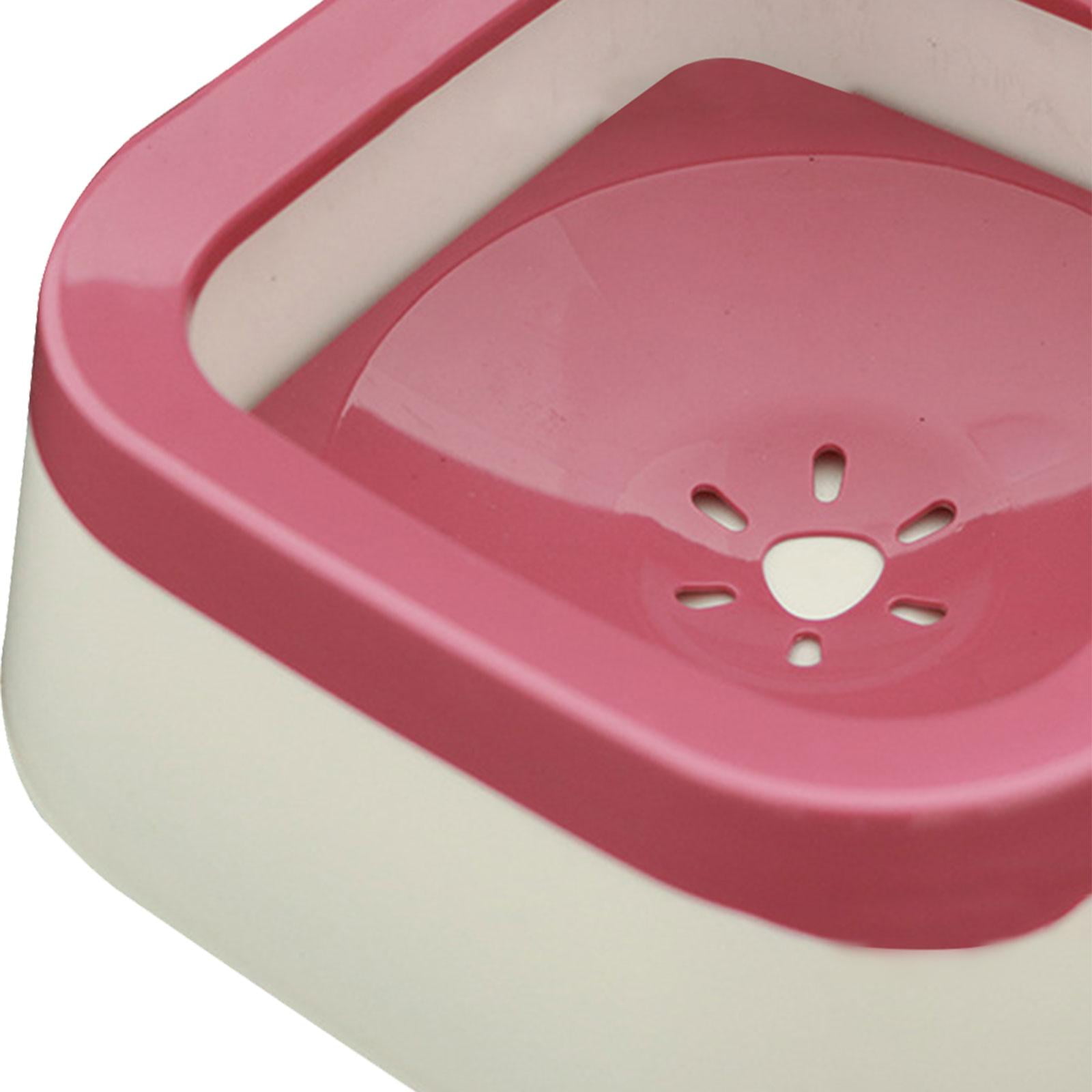 Dog Water Bowl Dispenser Cat Drinking Feeder Supplies Accessories Water Fountain 1L Big Capacity Water Bowl Dispenser for pet Pink
