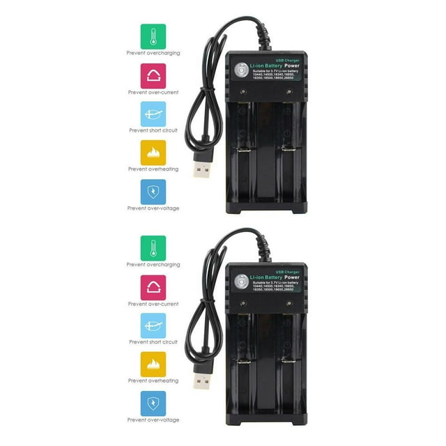 Transemion Chargeur 3.7V le Plus Sûr Batterie Lithium Ion USB Batterie Rechargeable Universelle No.02 2ensemble