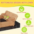 thumbnail image 6 of Luku Wooden Sandbox with Lid＆Cover, Sandbox with Canopy Outdoor, with Covers and Foldable Bench Seats, UV-Resistant & Adjustable Height Roof for Backyard, Gift for Ages 3-8Years (47x47in), 6 of 7